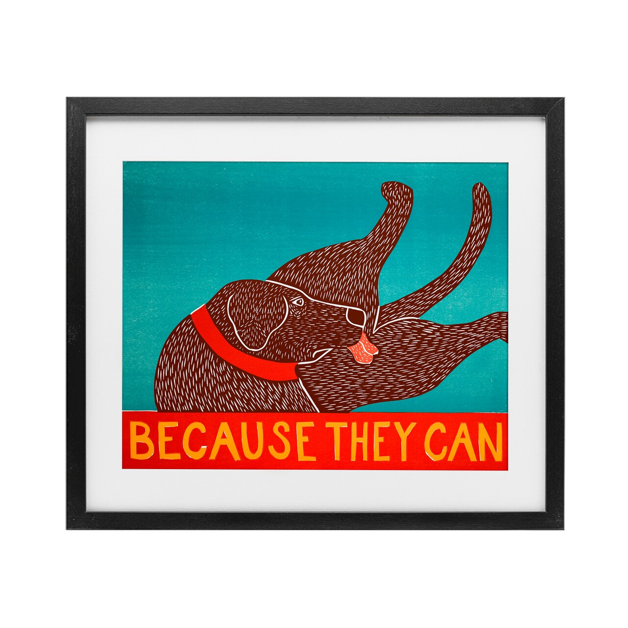 Stupell Industries Because They Can Funny Dog Framed Print Under Glass, design by Stephen Huneck